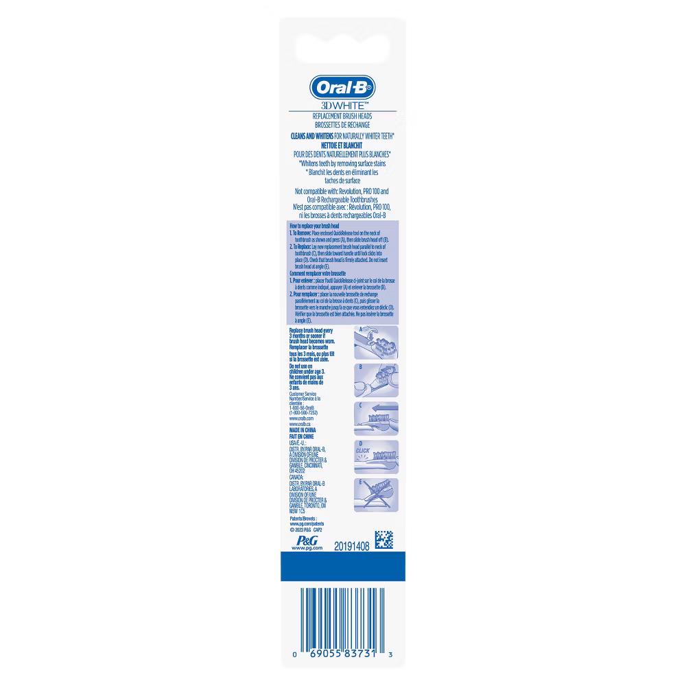 3D White Battery Power Toothbrush Replacement Heads - 2ct - Image 5