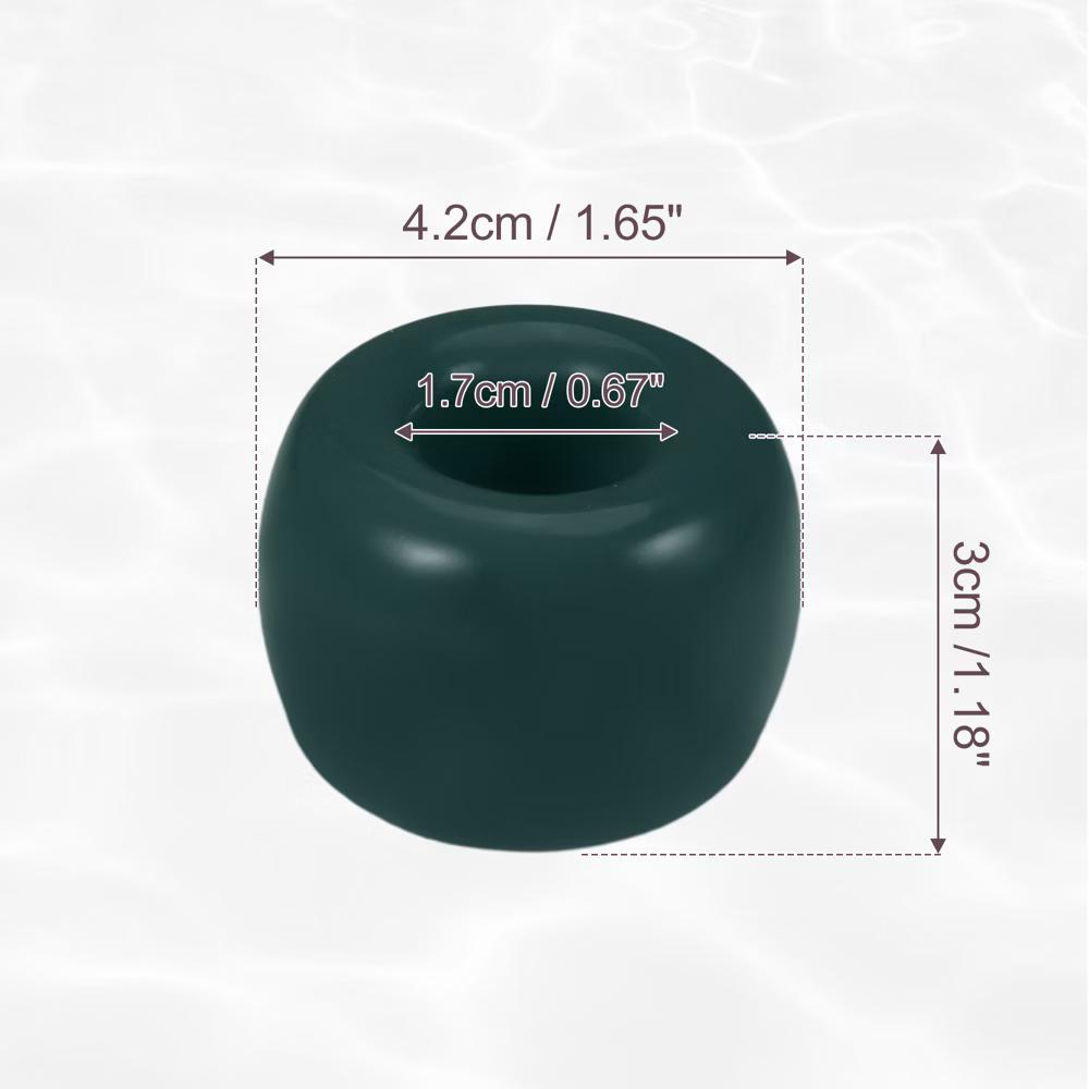 Bathroom Round Mini Ceramic Toothbrush Holder 1.65"x1.18" 2Pcs - Image 20