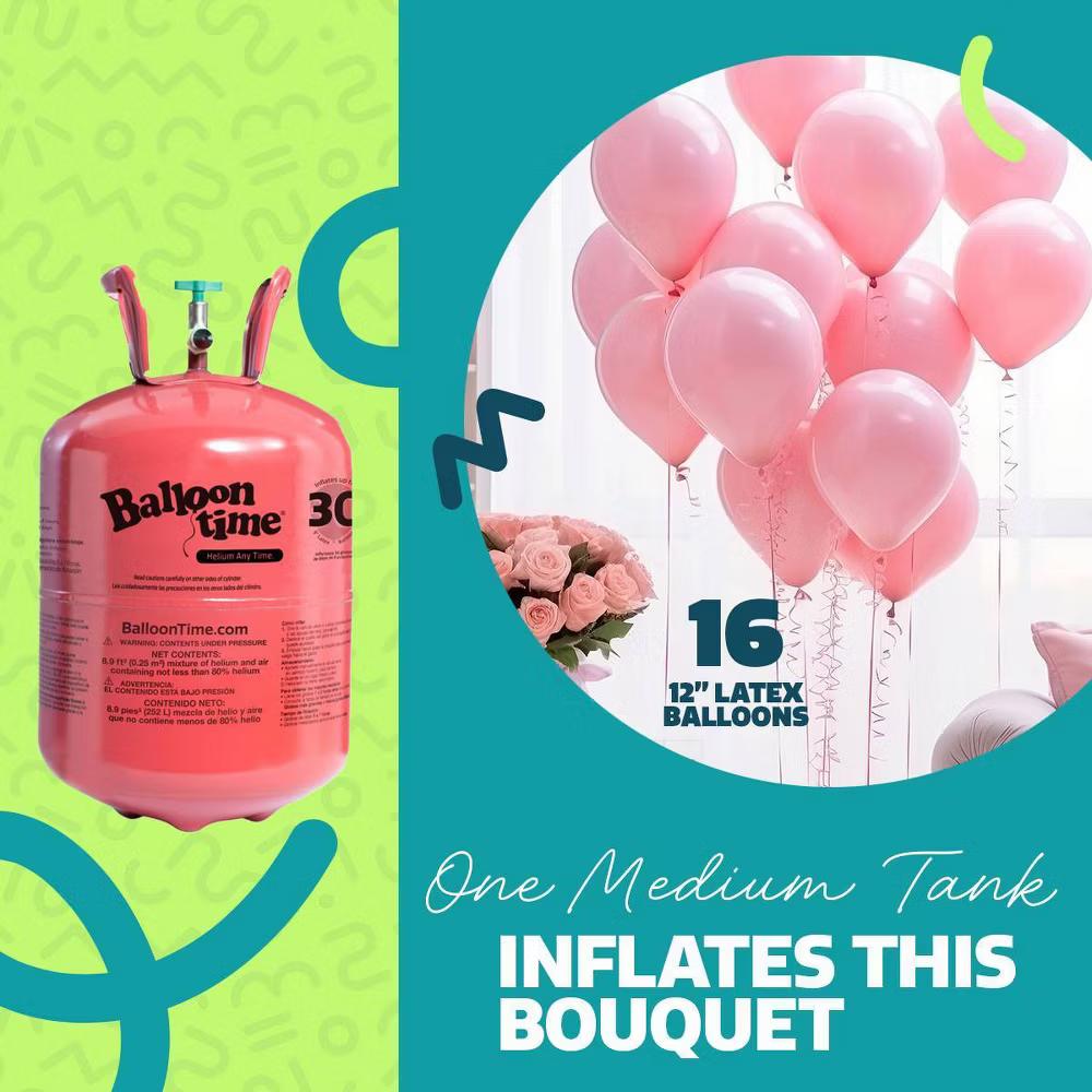 9.5" Medium Helium Balloon Kit: Balloon Time Multicolor Steel Tank for All Occasions - Image 10