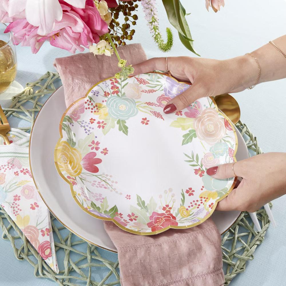 Garden Blooms 62 Piece Party Tableware Set (16 guests) | 00260NA-KIT - Image 2