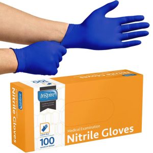Inspire Black Nitrile Disposable Gloves | 4.5 Nitrile Disposable Safety Medical Cooking Cleaning Disposable Black Gloves