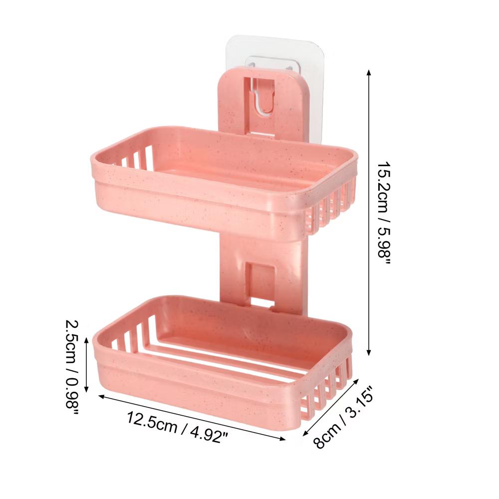 Plastic Soap Dish Keep Soap Dry Soap Cleaning Storage Drill Free Soap Holder for Home Bathroom Kitchen 1 Pc - Image 22