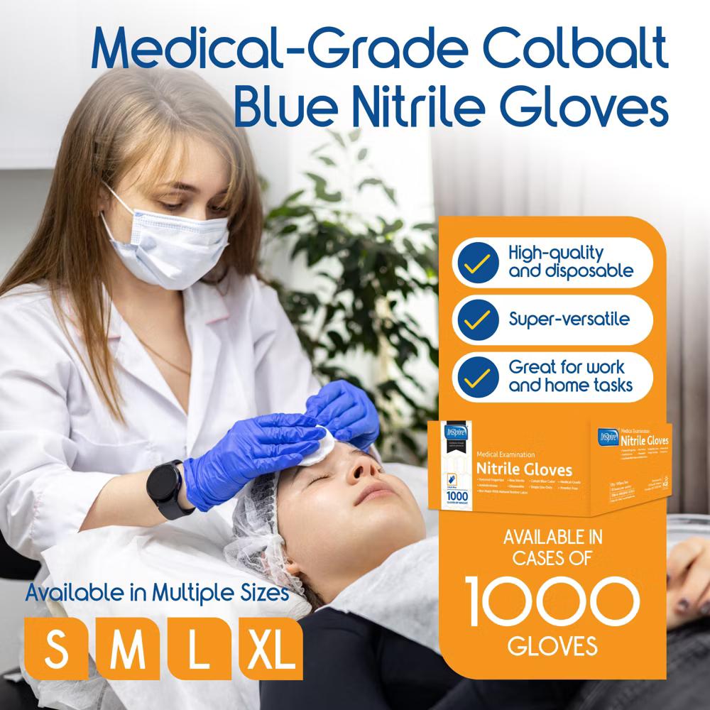 Inspire Nitrile Gloves | THE ORIGINAL Quality Stretch Nitrile Exam Cobalt Blue | Disposable Safety Gloves | 4.5 Gloves - Image 8
