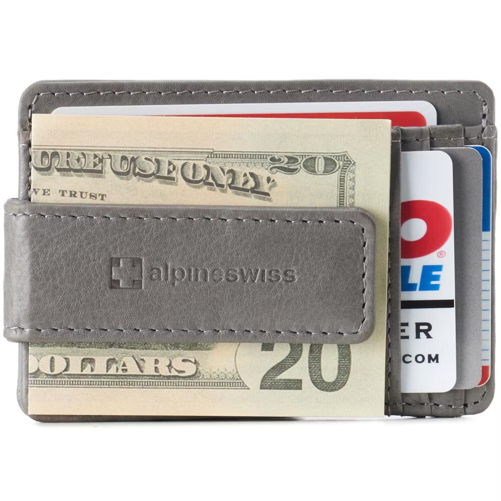 Alpine Swiss Harper Mens RFID Slim Money Clip Front Pocket Wallet Minimalist Leather ID Card Holder - Image 39