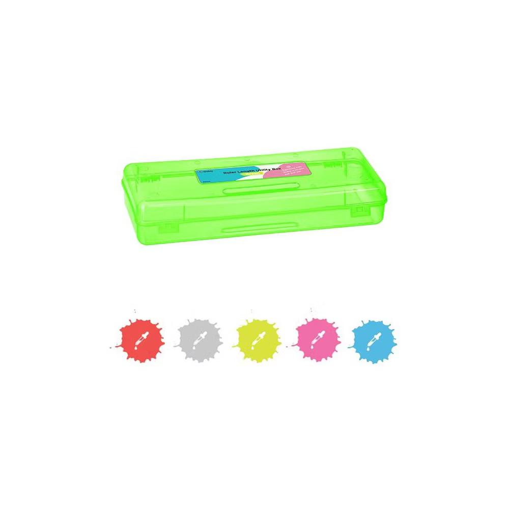 Pencil Box, Storage Organizer Utility Box, Multipurpose Long Ruler Length School Office Supplies Plastic Pencil Case for Kids & Adults - Image 15