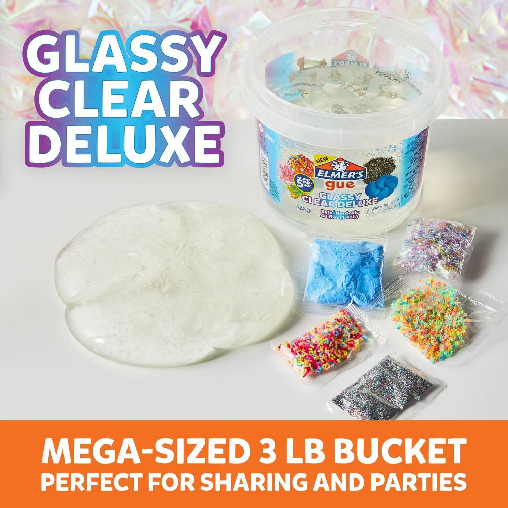 Gue 3lb Glassy Clear Deluxe Premade Slime Kit with Mix-Ins: Sensory Development, Storage Container, Ages 3 - Image 4