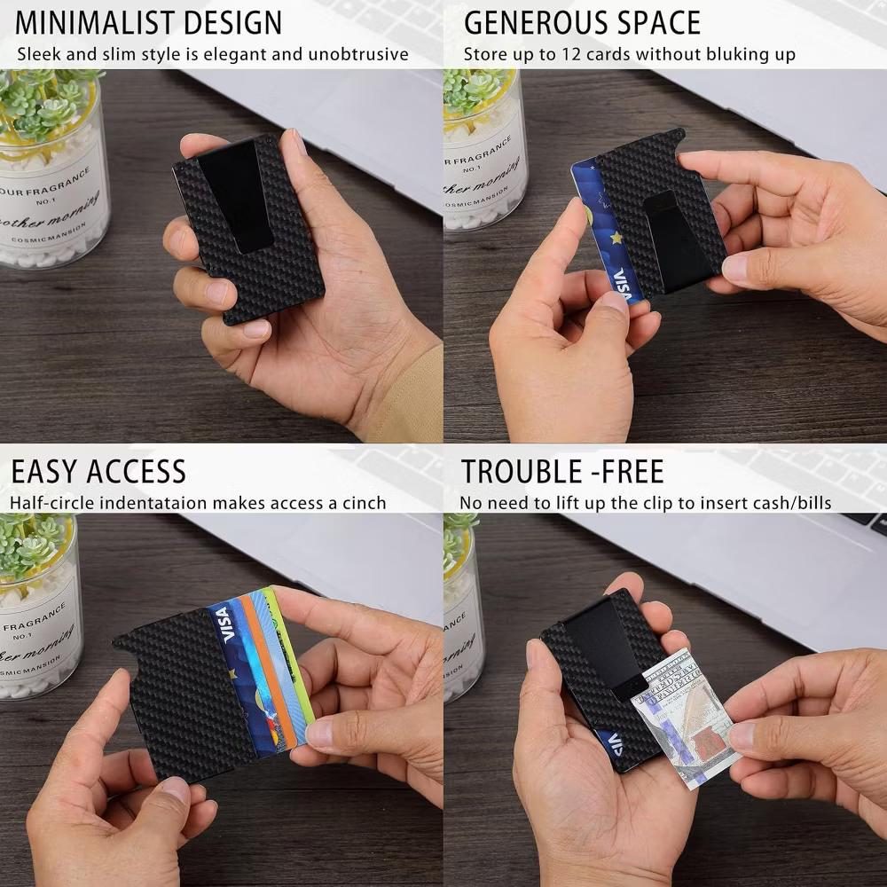 Maison Wallet for Men Aluminium RFID Card Holder with Money Clip - Image 5