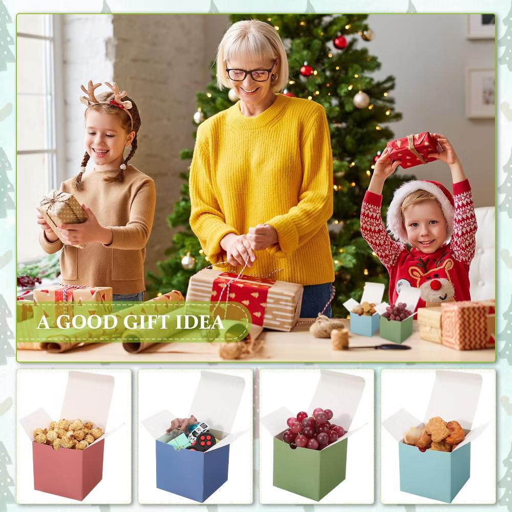 48 Pack Small Cardboard Gift Boxes with Lids 3 3 3 Inch Square Kraft Paper Cube Boxes 12 Colors for Wedding Birthday Party - Image 4