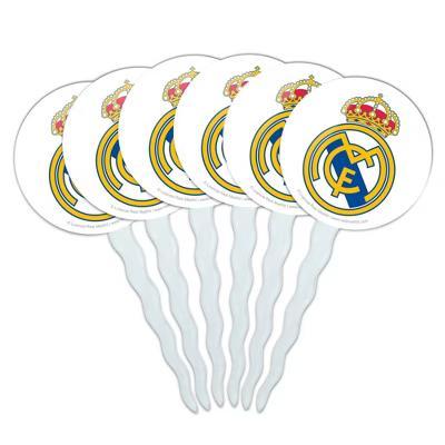 Real Madrid FC Crest Cupcake Picks Toppers Decoration Set of 6 - Image 4