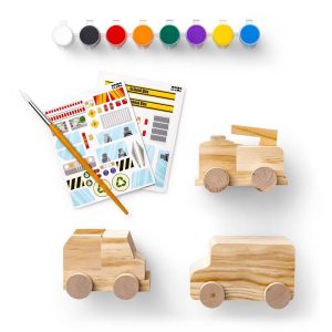 Paint-Your-Own Wooden Vehicles - DIY Art Kit with Stickers & Acrylic Paint for Kids 4