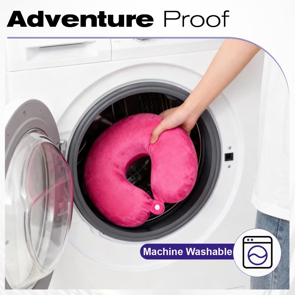 Neck Pillows for Travel Pillow Kids, Small Travel Neck Pillow Airplane, Foldable Memory Foam Neck Pillow for Car Travel Sleeping With Ear Plug - Image 2