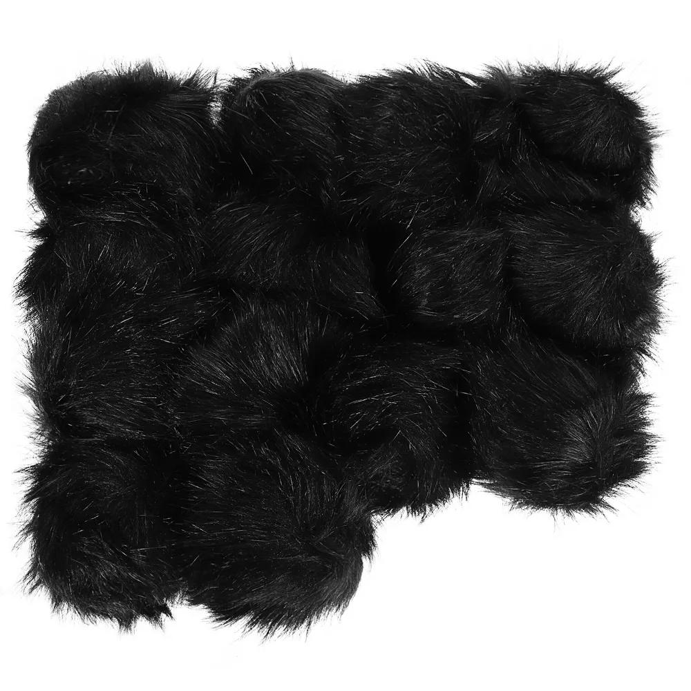 Fluffy Soft Elastic Faux Fur Pom Poms for Hats DIY Scarves Gloves 14 Pcs - Image 2