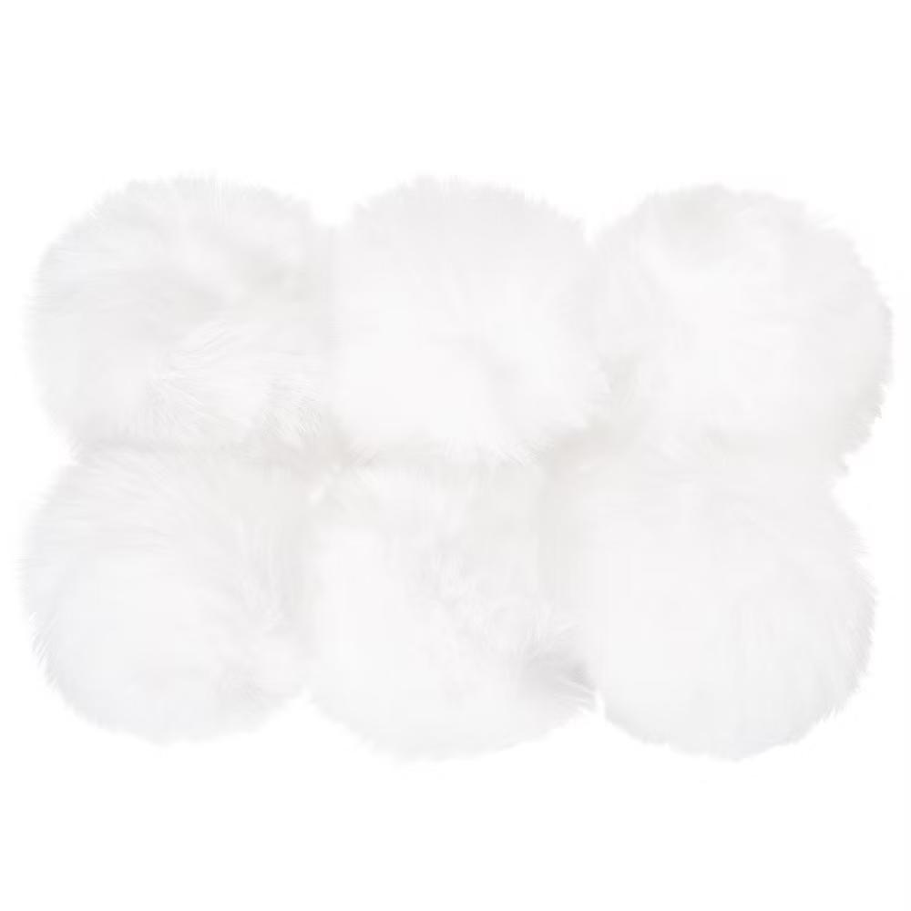 Fluffy Soft Elastic Faux Fur Pom Poms for Hats Scarves Gloves 6 Pcs - Image 26