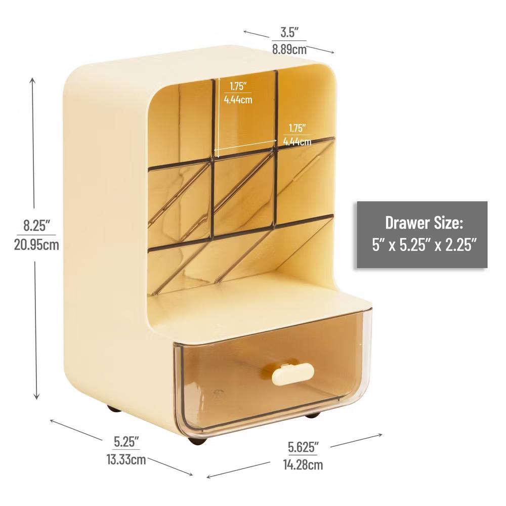 Non-Skid Plastic Desk Organization Set White