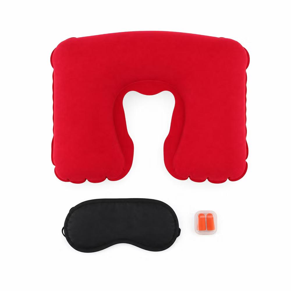 Comfortable Inflatable Travel Pillow with Eye Mask Earplugs 1 Set - Image 27
