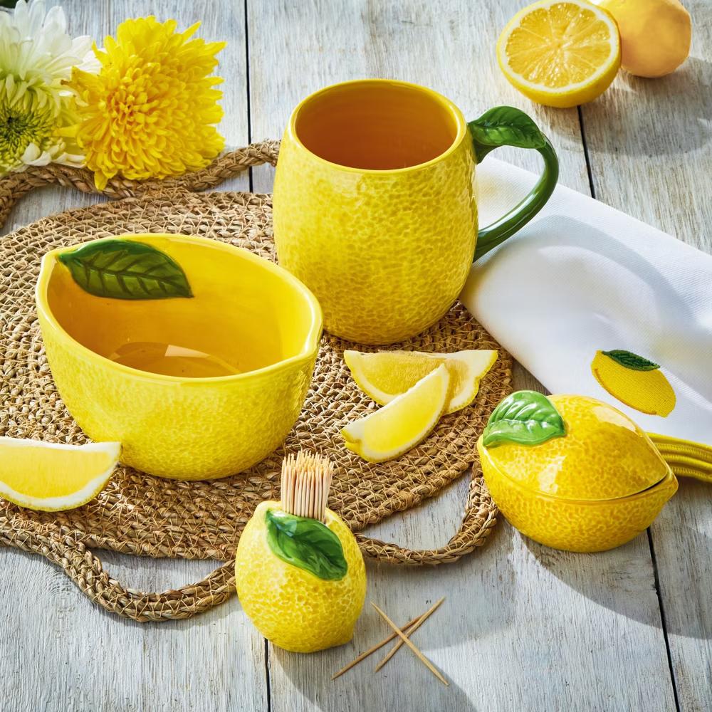 Tag Lemon Soap Dish - Dishwasher Safe Kitchen Accessory - 5.75" L 3.75" W 1" H - Everyday Use in Bright Yellow - Image 2