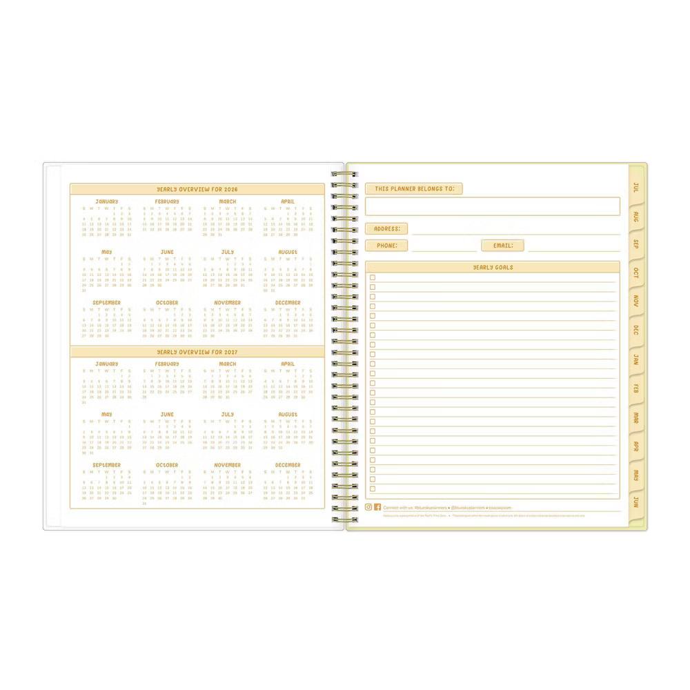 Unicorn Eclipse 8.5"x11" 2026-2027 Weekly/Monthly Planner Lemons Smooth Frosted Safety Wirebound - Image 4