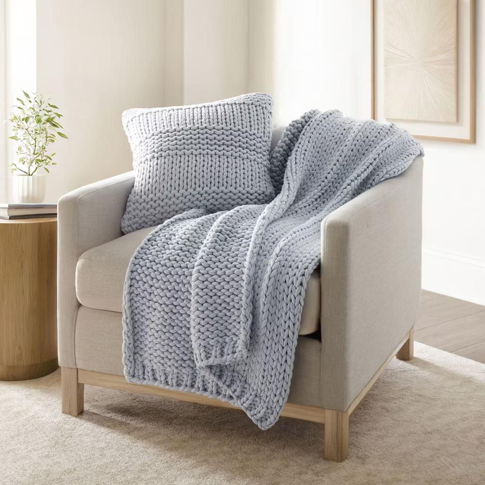 Cozy Chunky Knit Throw Pillow Cover And Pillow Insert - Image 34
