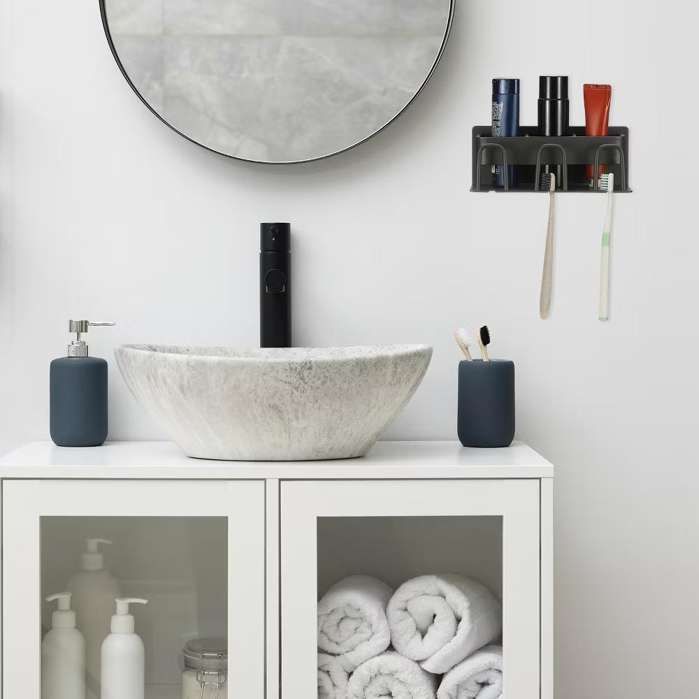 Durable Material No-Drill Installation Practical Design Versatile Use Toothbrush Holder - Image 25