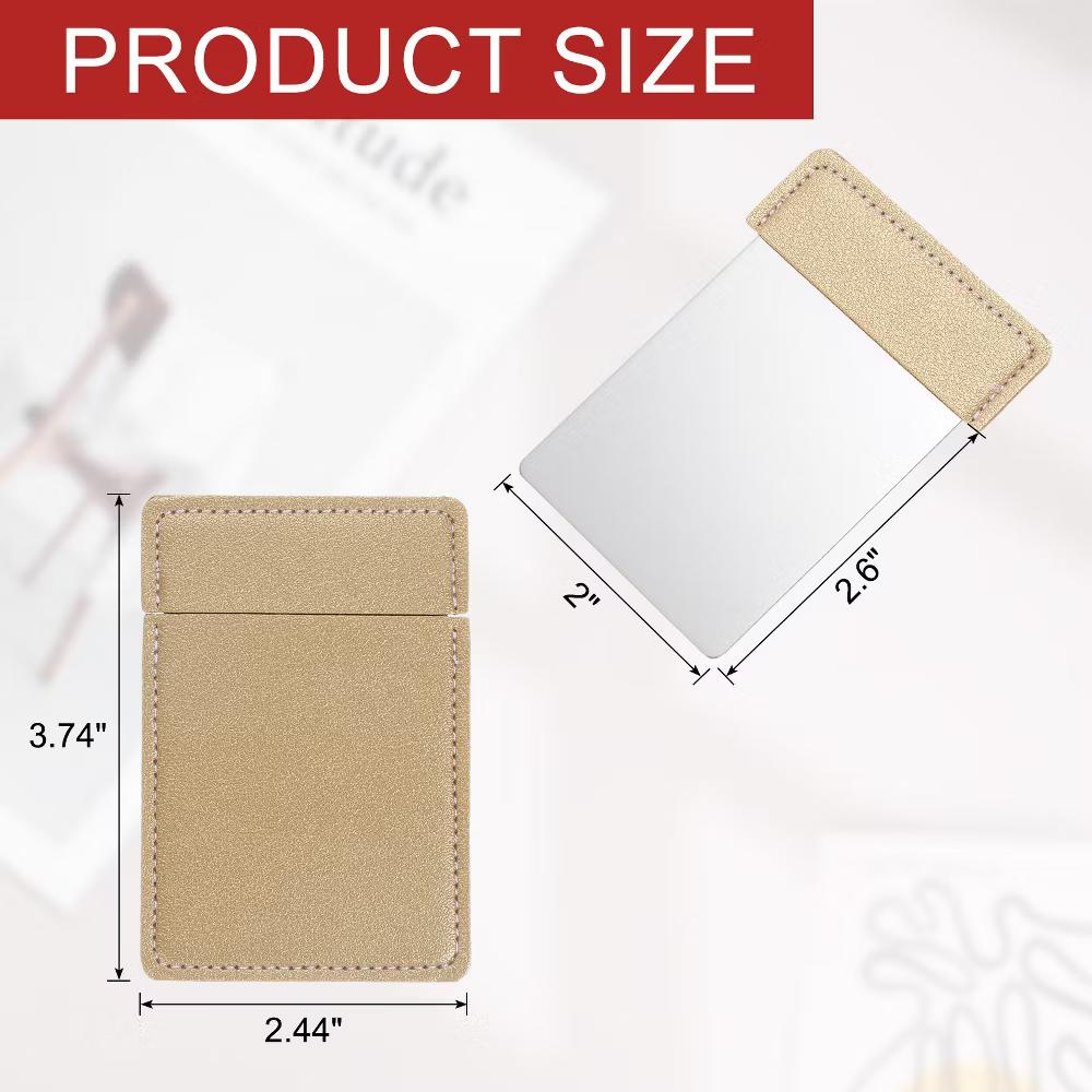 Stainless Steel Pocket Travel PU Leather Mini Mirror - Image 14