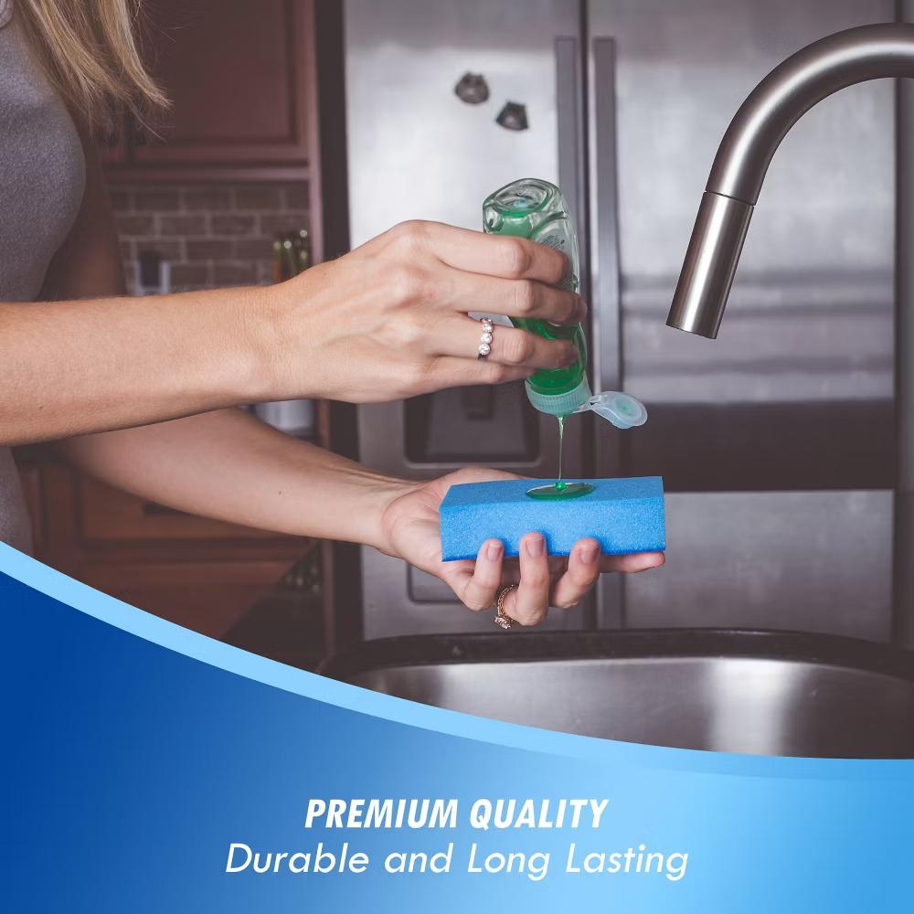 ELITRA HOME Heavy Duty Scrubber Sponge, with Smell Resistant Hydrophilic Foam Technology, Odorless - Blue - Image 3