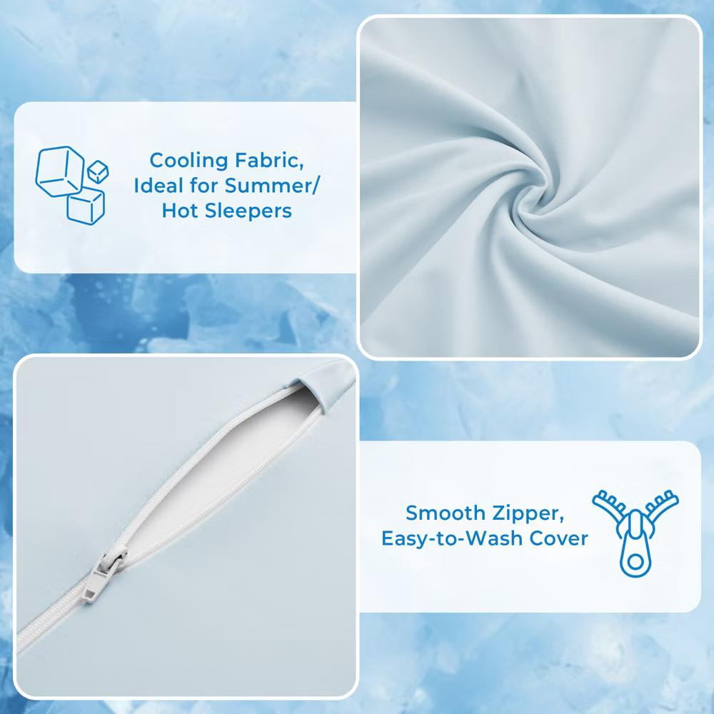 Peace Nest Single Pack Cooling Ergonomic Contour Memory Foam Pillow with Breathable Removable Cover - Image 5