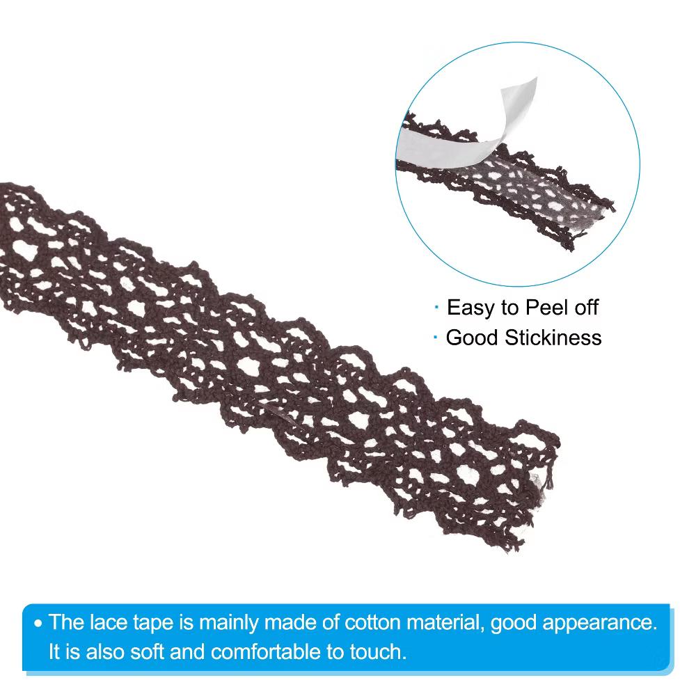 Cotton Self-Adhesive DIY Craft Decorative Lace Ribbon Tapes 0.7" 2 Yards 4 Pcs - Image 12
