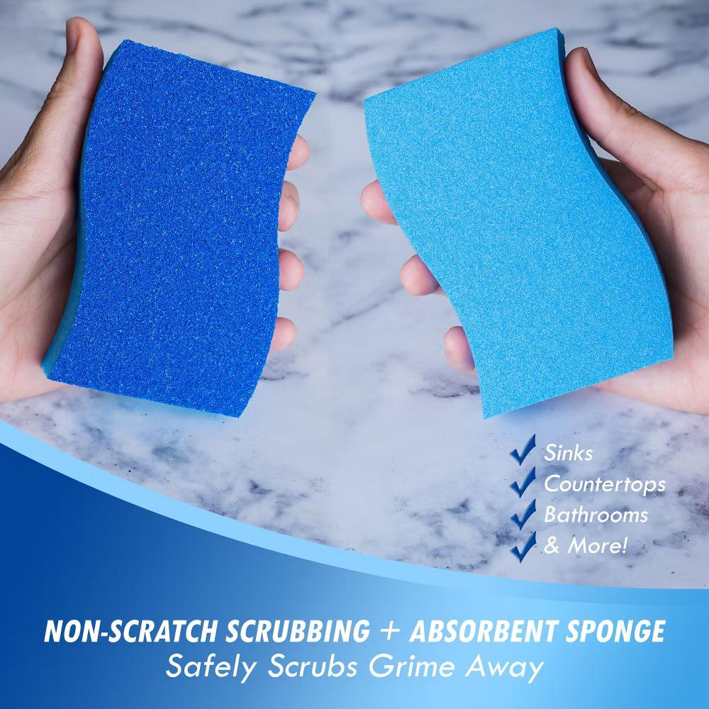 ELITRA HOME Heavy Duty Scrubber Sponge, with Smell Resistant Hydrophilic Foam Technology, Odorless - Blue - Image 2