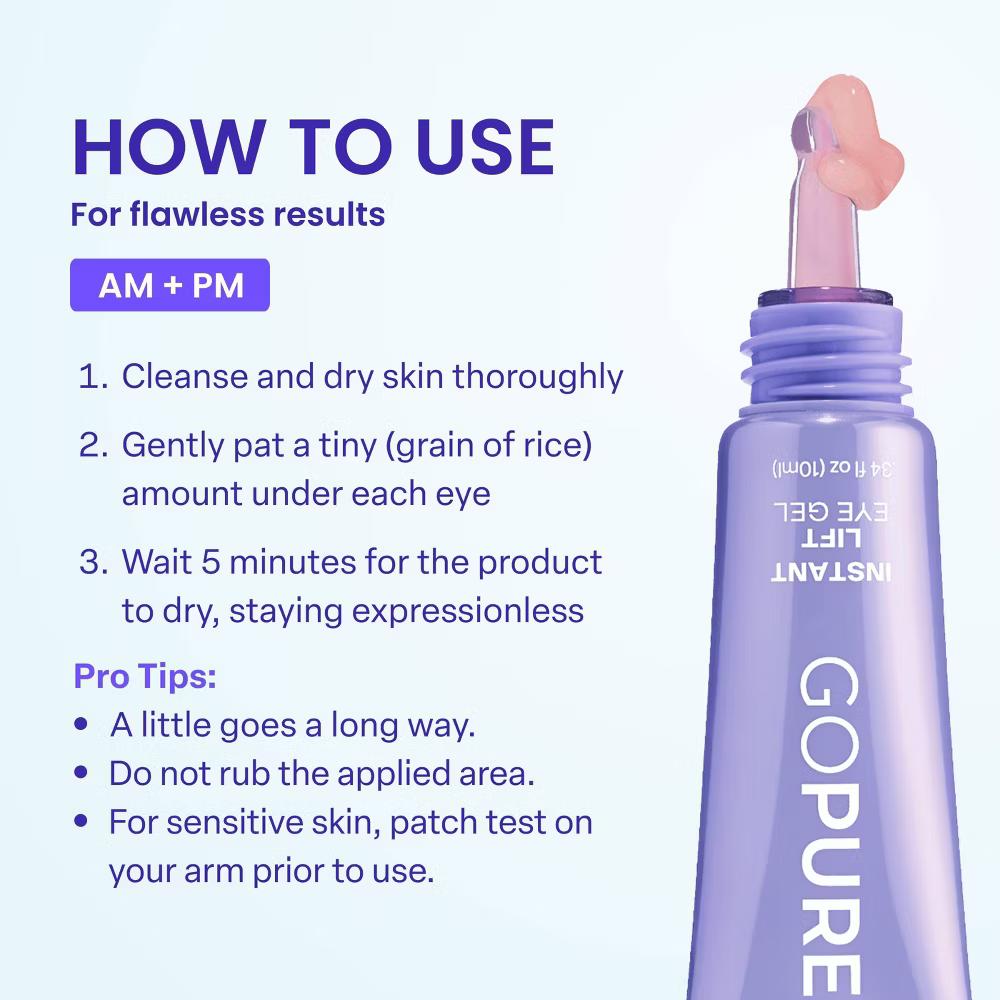 goPure Instant Eye Lift Gel - 0.34oz - Image 3