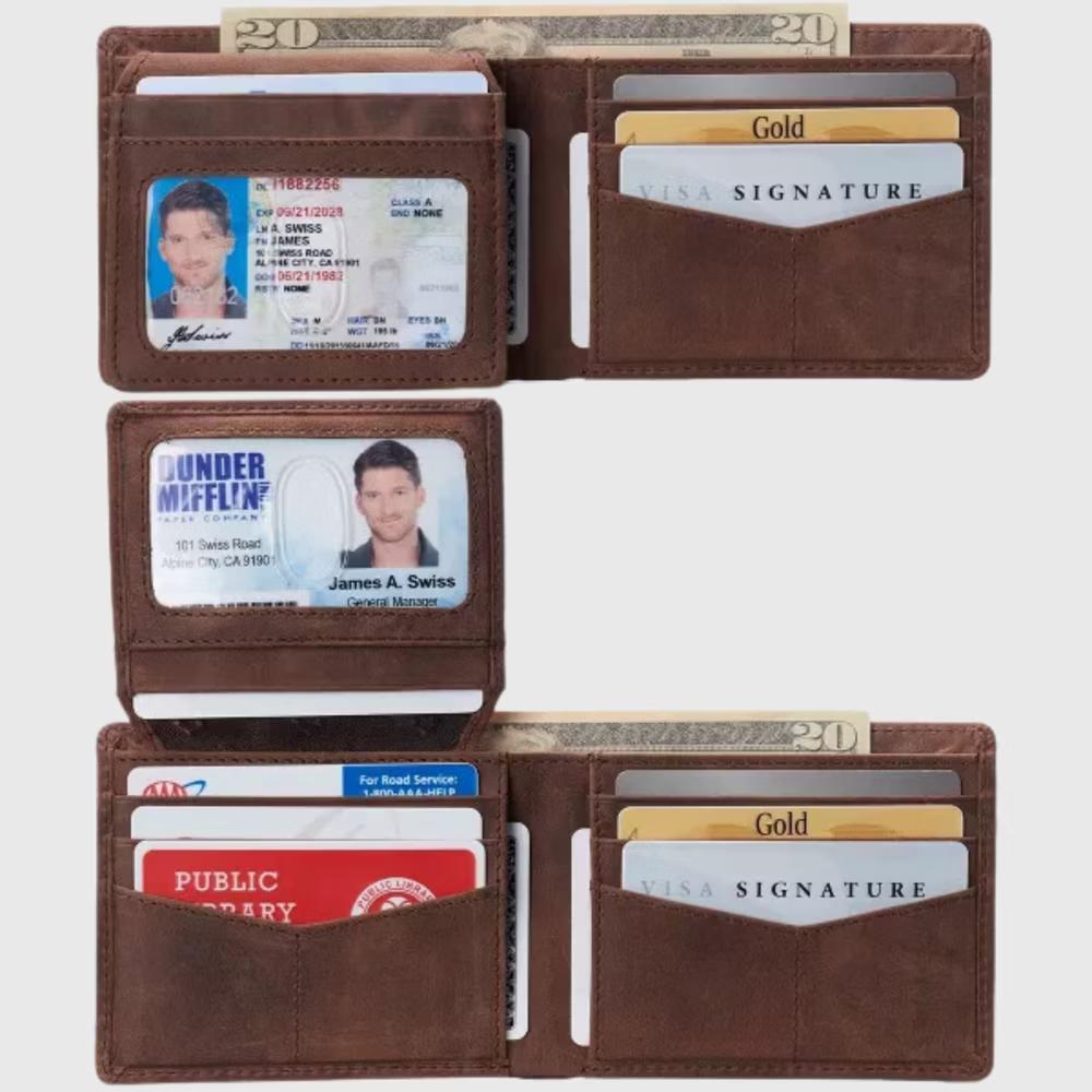 Alpine Swiss Connor Executive Bifold Wallet | Business Passcase for Men | Premium Leather | Dual ID Windows | RFID Blocking | Gift Box Included - Image 37