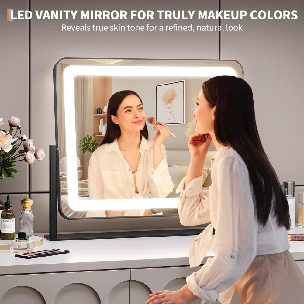 LED Vanity Mirror – Touch Control 3 Light Modes, Dimmable & 360° Rotation Makeup Mirror for Bathroom/Bedroom (1-Piece) - Image 6