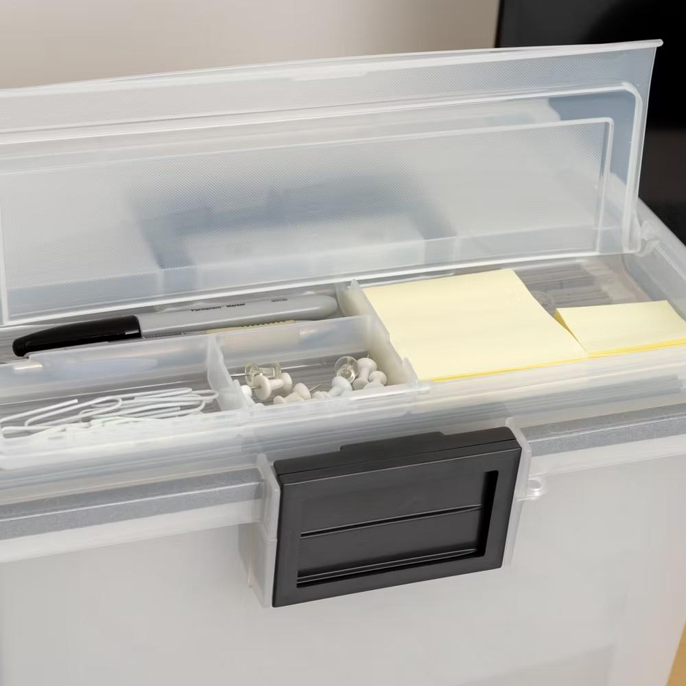 USA Portable Letter Size File Box with Handle for Hanging Folders - Image 46