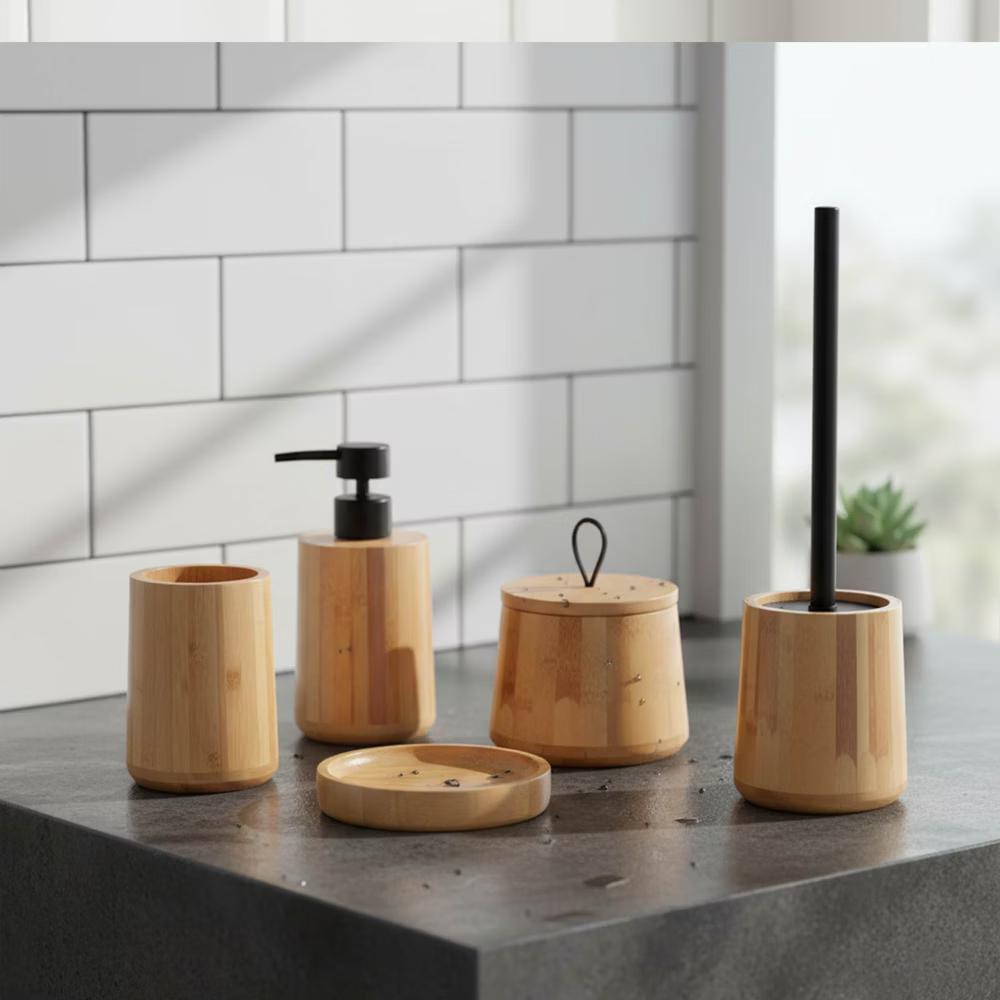 Natural Bamboo Cotton Ball Holder - Bathroom Container Storage Solution for Cotton Swabs, Pads & Other Bath Accessories - Image 5