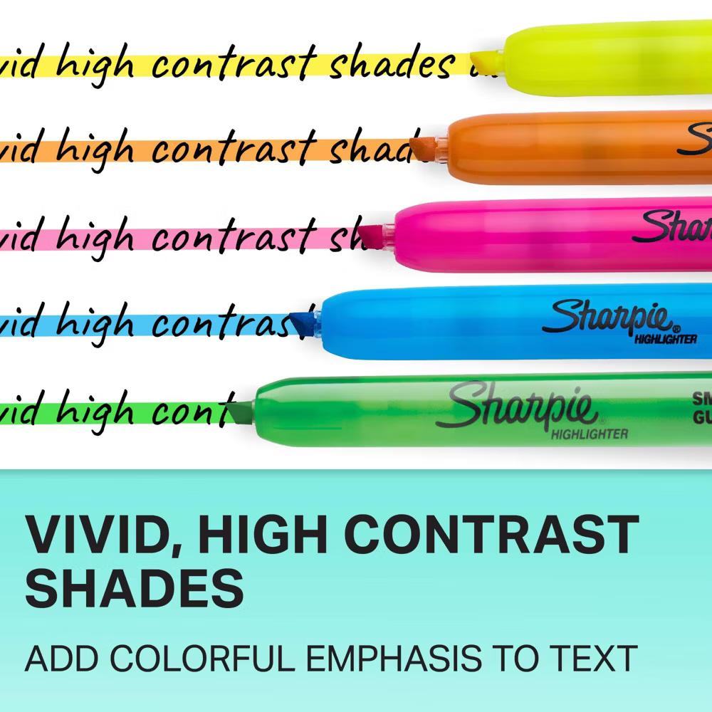 8ct Retractable Highlighters Chisel Tip Colorful - Image 2