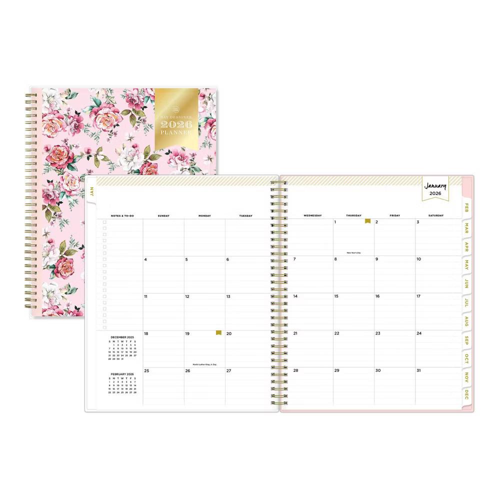Blue Sky Day Designer 2026 Weekly/Monthly Planner 8.5"x11" Rose Pink Floral - Image 7