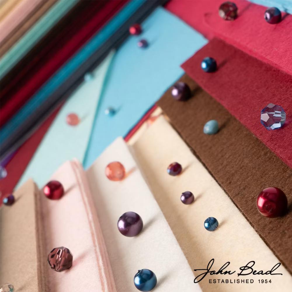 GoodFelt 4 Pieces Brown and Pearl Felt Fabric Sheets for Beading Foundation, 5"x8"