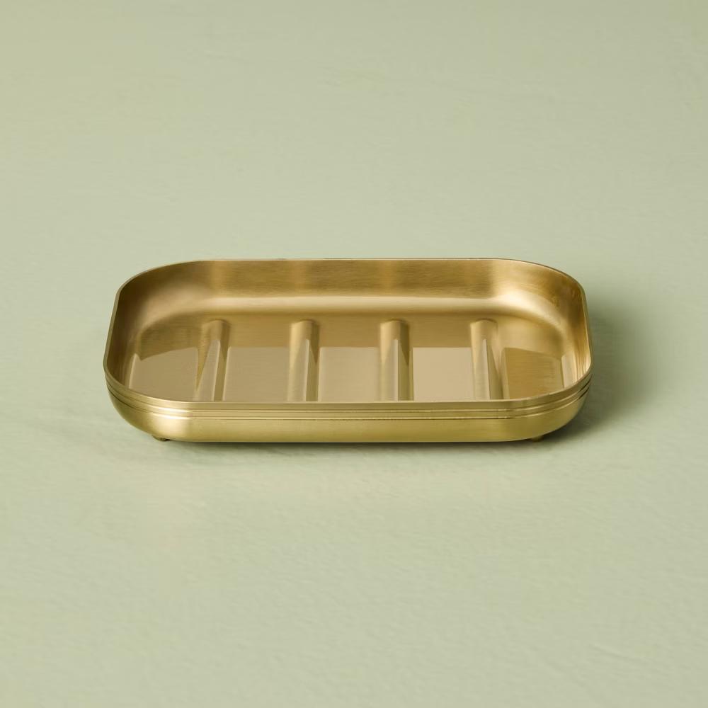 Soap Dish Brass - with Magnolia - Image 3