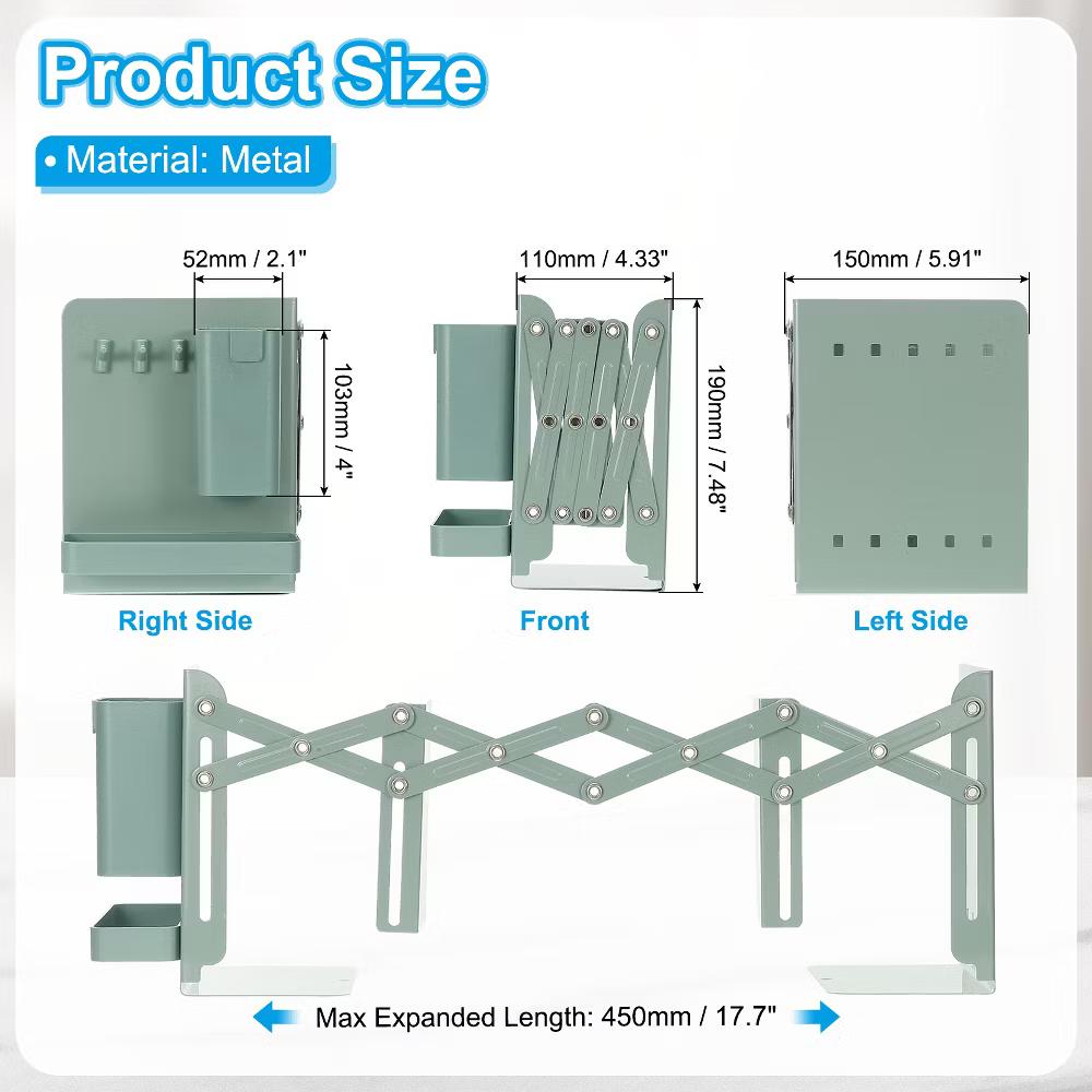 Adjustable Book Ends Heavy Duty Metal Adjustable Bookends Book Holders Organizer - Image 8