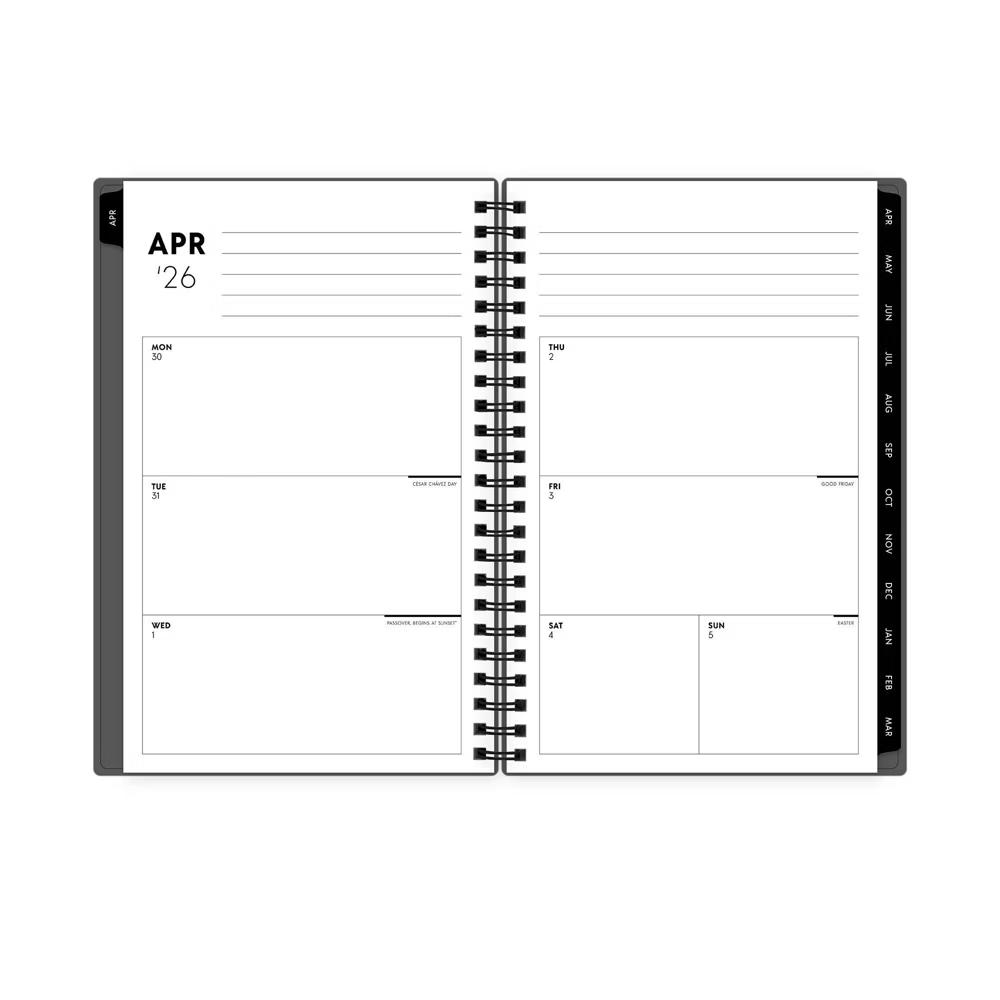 Blue Sky 5"x8" 2026-2027 Planner Gray Weekly/Monthly 15 Months Safety Wirebound - Image 7