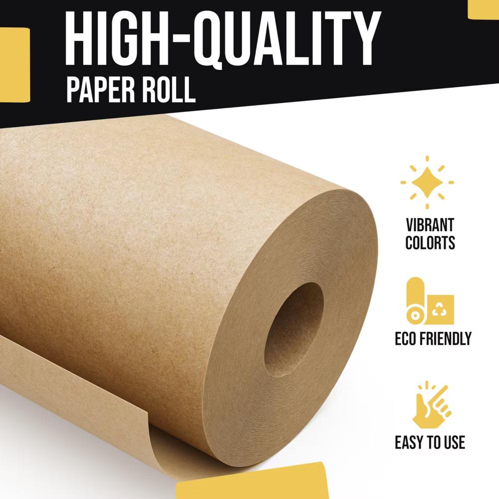 Exquisite Colored Kraft Paper Roll 17.5 In 110 Ft Kraft Wrapping Paper Craft Paper Shipping Paper Kraft Paper Roll Gift Wrap - Image 26