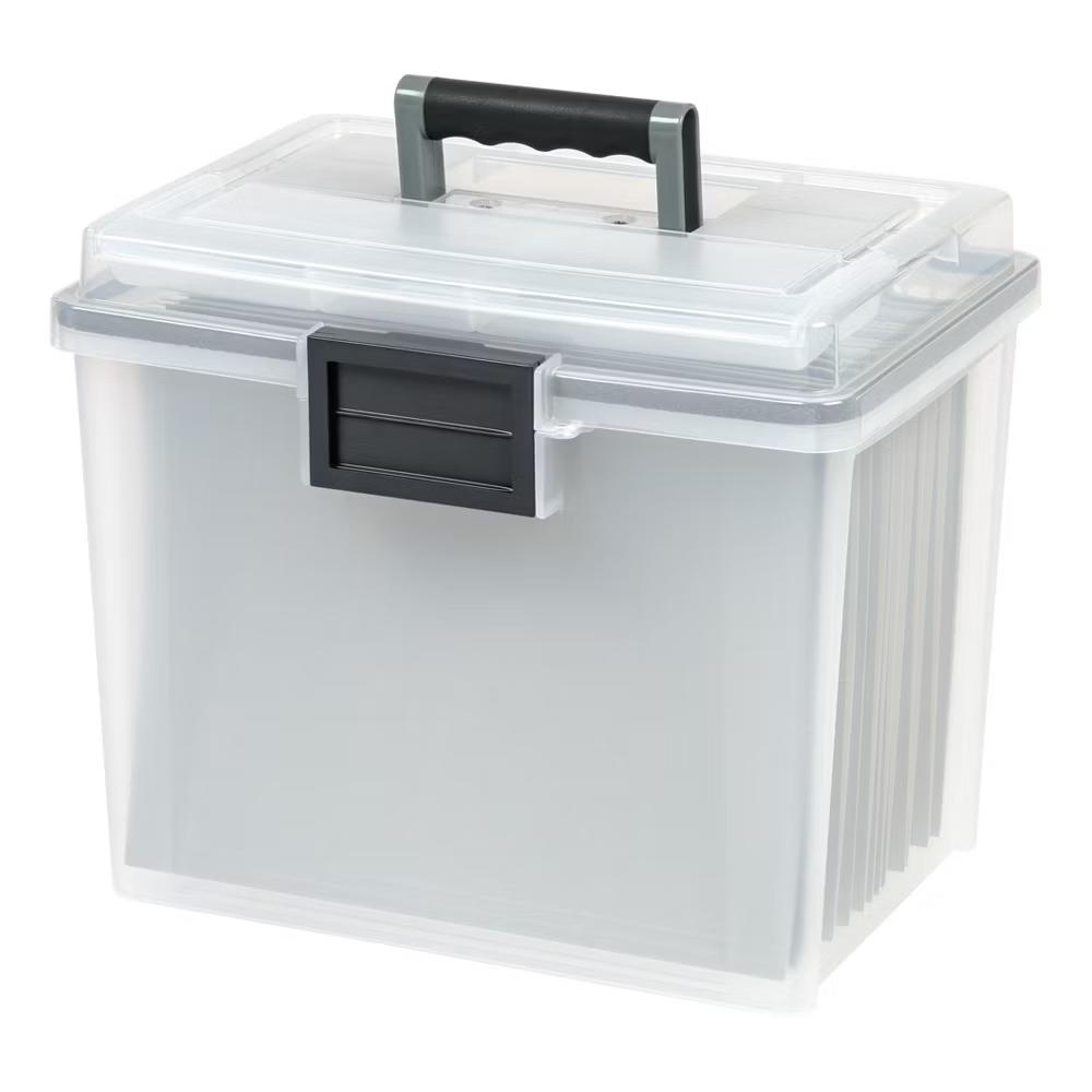 USA Portable Letter Size File Box with Handle for Hanging Folders - Image 45