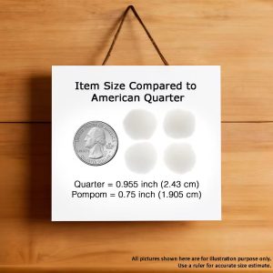 0.75in White Pom Poms for Crafts DIY Art Creative, 100pcs