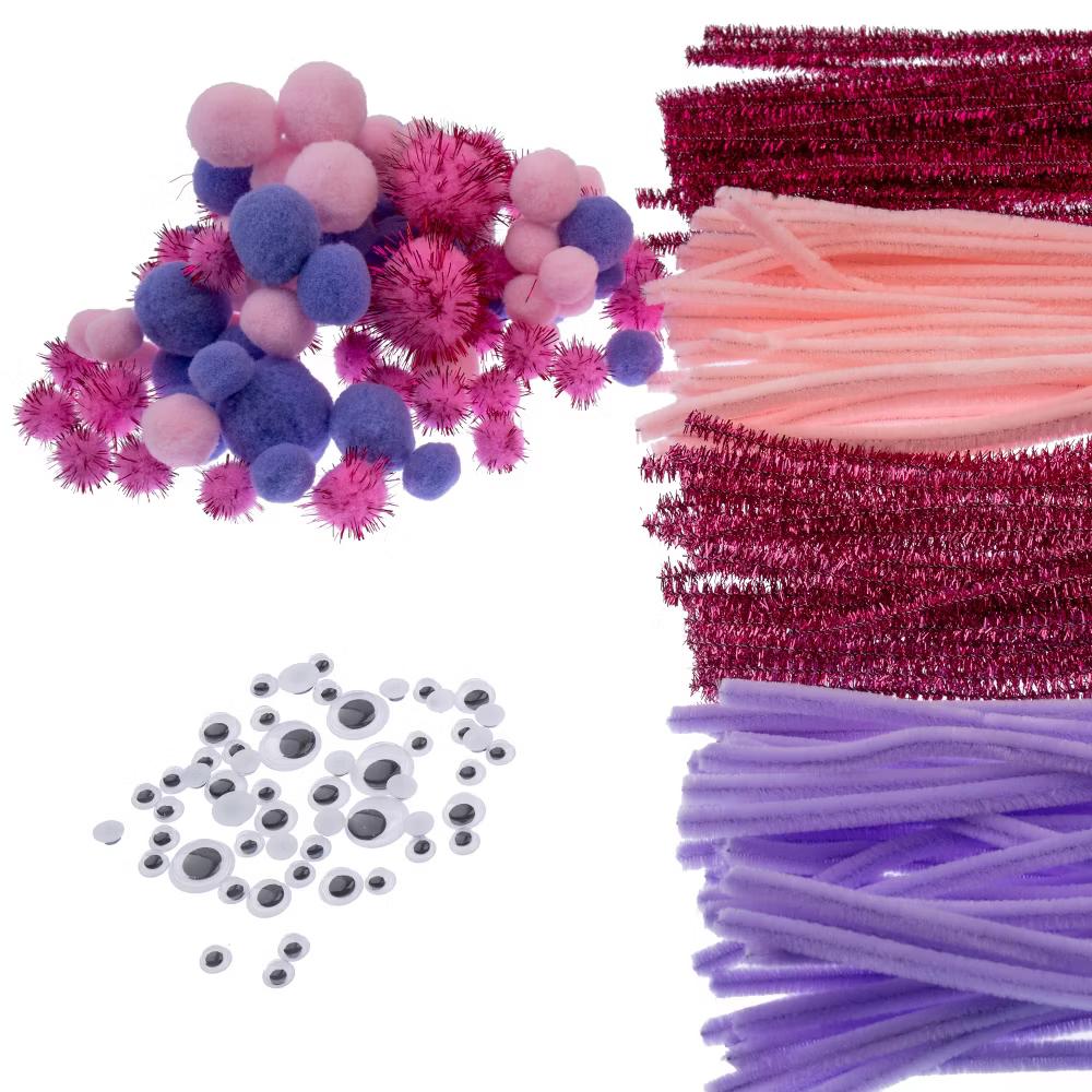 300ct Craft Combo Pack Pipe Cleaners Pompoms Googly Eyes Activity Kits - Image 28