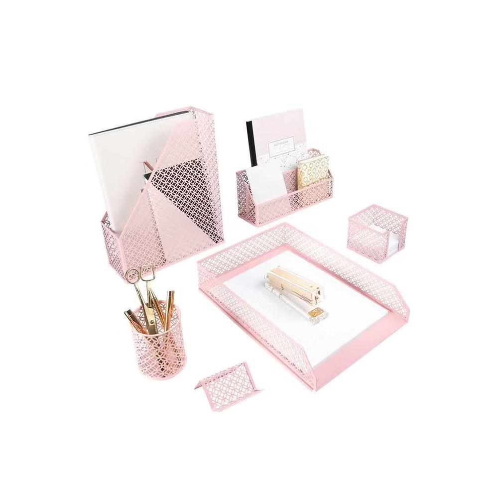 Blu Monaco Desk Organizer Set - 6-Piece Desk Accessories for Mail, Sticky Notes, Pens, Magazines & Documents - Image 23