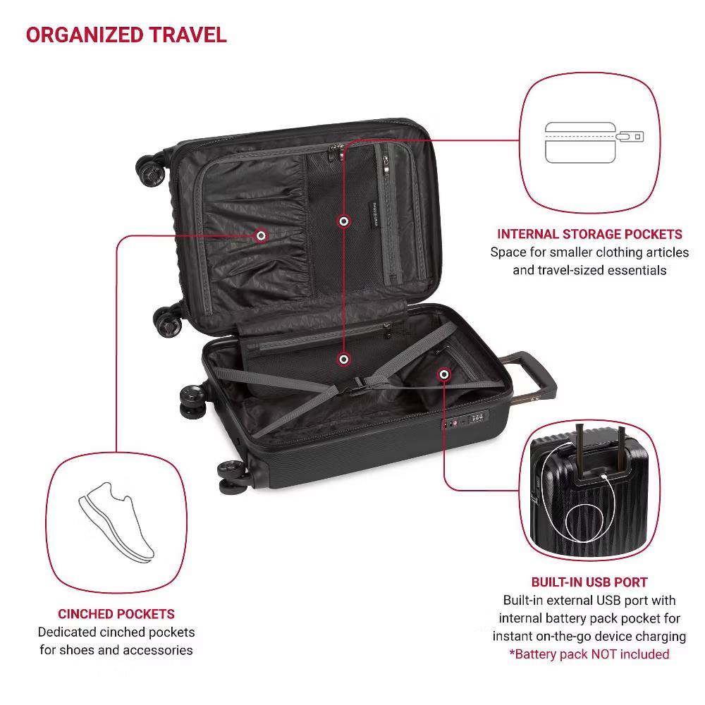 Energie Hardside Carry On Spinner Wheels Suitcase - Image 40
