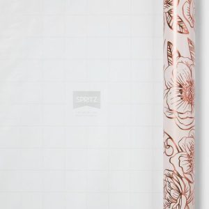 96"x30" Foil Print Peonies Gift Wrapping Paper Ivory/Rose Gold