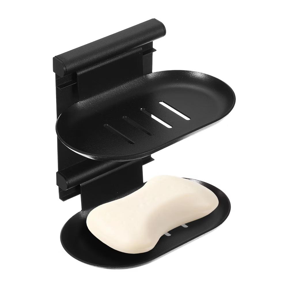 Adhesive Soap Dish Holder, No Drilling Double Wall Mounted Shower Soap Dish - Image 6