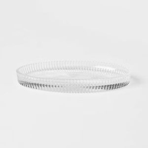 Ribbed Glass Vanity Tray Clear