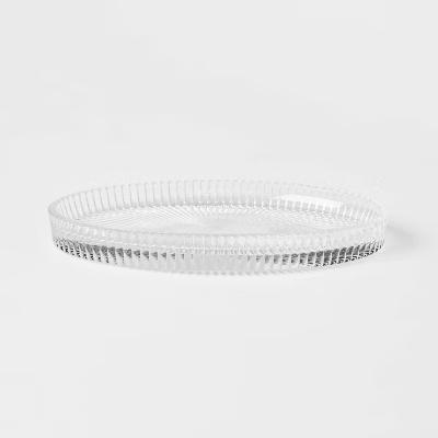 Ribbed Glass Vanity Tray Clear