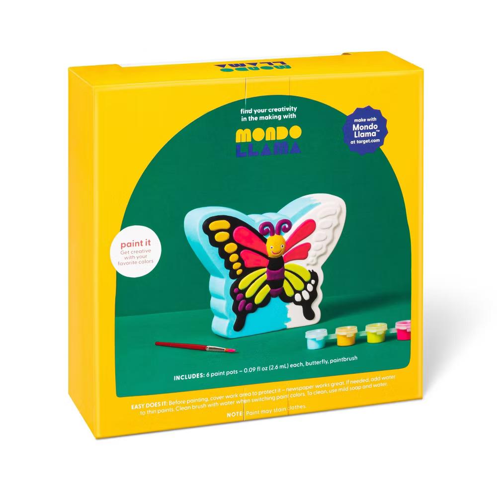 Paint-Your-Own Ceramic Butterfly Craft Kit - DIY Art Kit with Paint & Brush, Ages 8 - Image 3